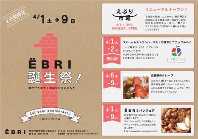 EBRI1周年チラシ